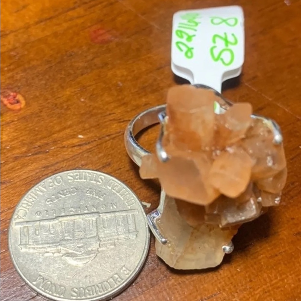Solid Sterling Aragonite Star Ring - image 7